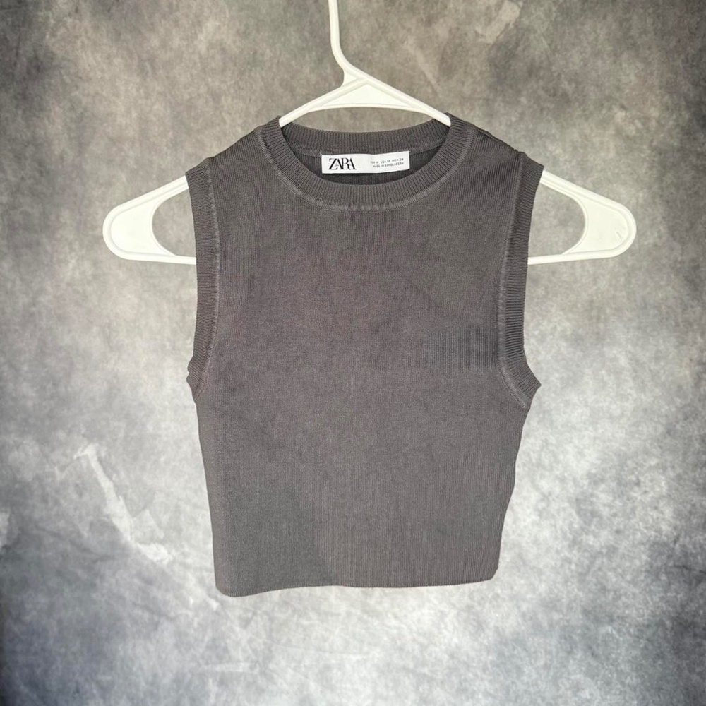 Grey Zara cropped tank top